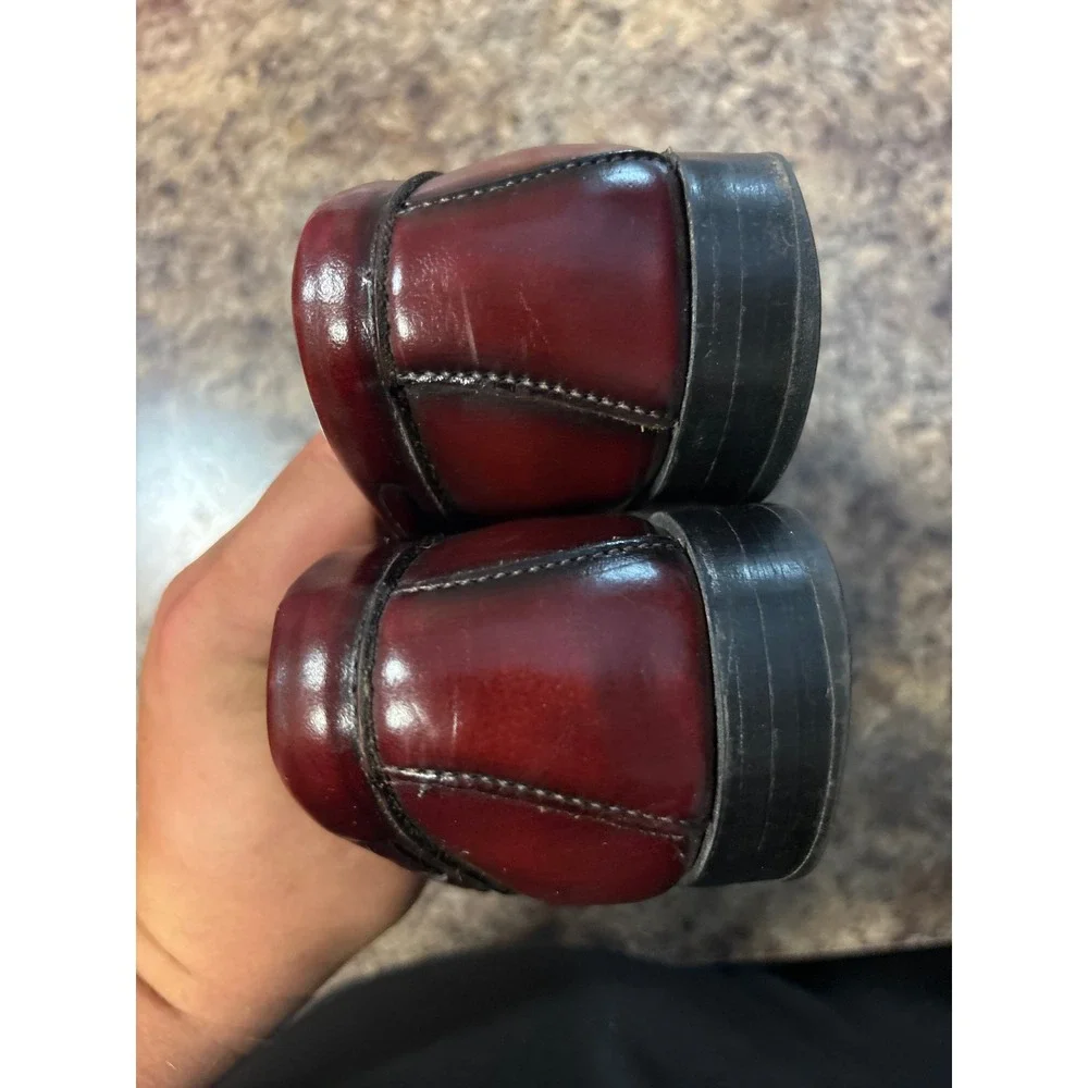 GH Bass Weejuns Mens 8.5 Burgundy Leather Kiltie Tassel Loafers Made in USA